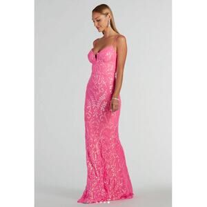 Windsor Julissa V-Neck Sequin Mesh Mermaid Dress | Size Large | Worn Once!